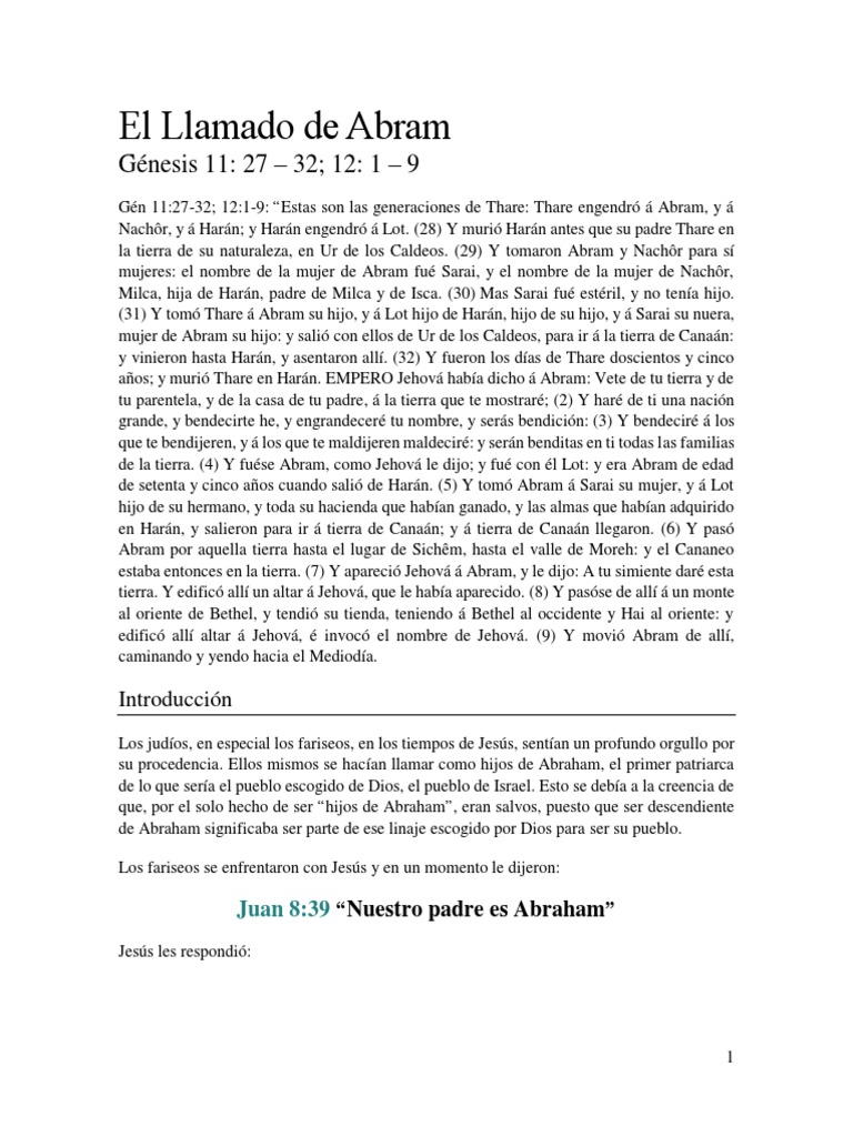La Fe de Abram y la Promesa Divina | PDF | Abrahán | Jesús