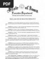Gov. Kim Reynolds 11-10-20 Public Health Emergency Disaster Proclamation