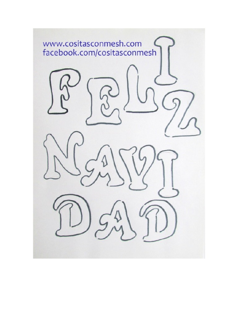 Letras Feliz Navidad en Foami | PDF, image size:768x1024