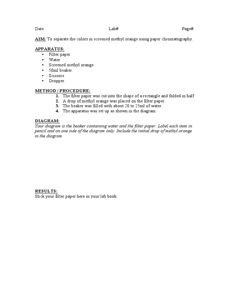 Chromatography Chemistry Lab PDF