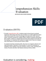 TSLB 3073 Reading Comprehension Skills (Evaluation)