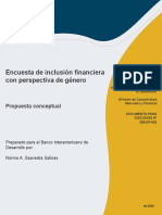 Encuesta de Inclusion Financiera Con Perspectiva de Genero Propuesta Conceptual