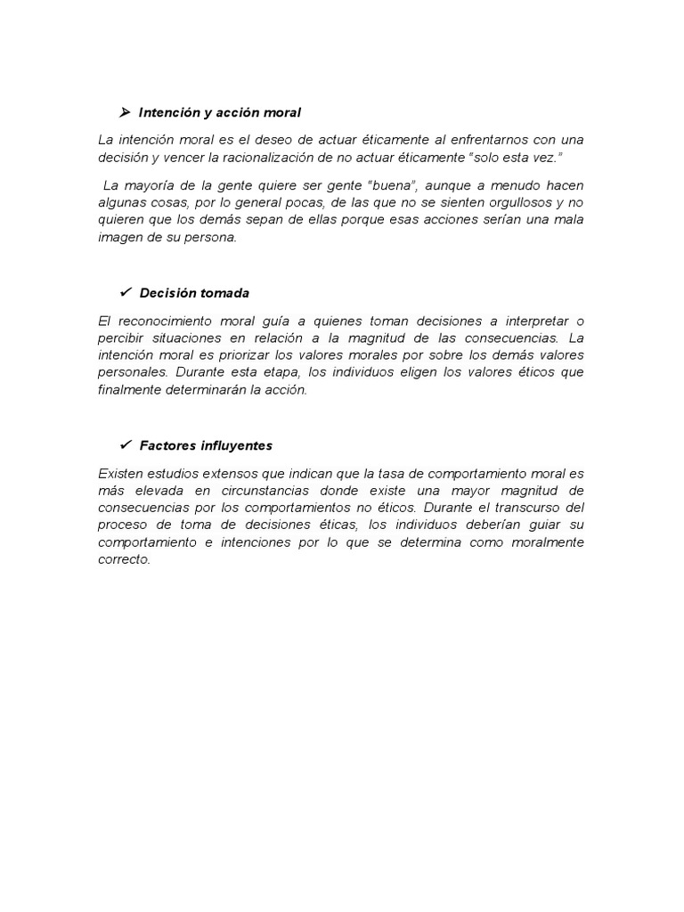 Intención y Acción Moral | PDF