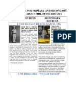 10 Examples For Primary and Secondary Sources About Philippine History