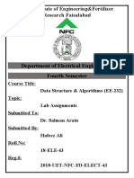 NFC Institute Data Structure & Algorithms Lab Assignments