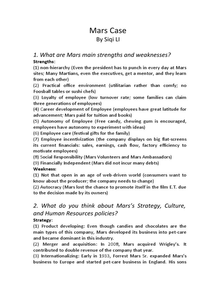 An Analysis of Mars Incorporated A FamilyOwned Global Confectionery