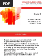 Monopoly and Monopolistic Competition: Managerial Economics