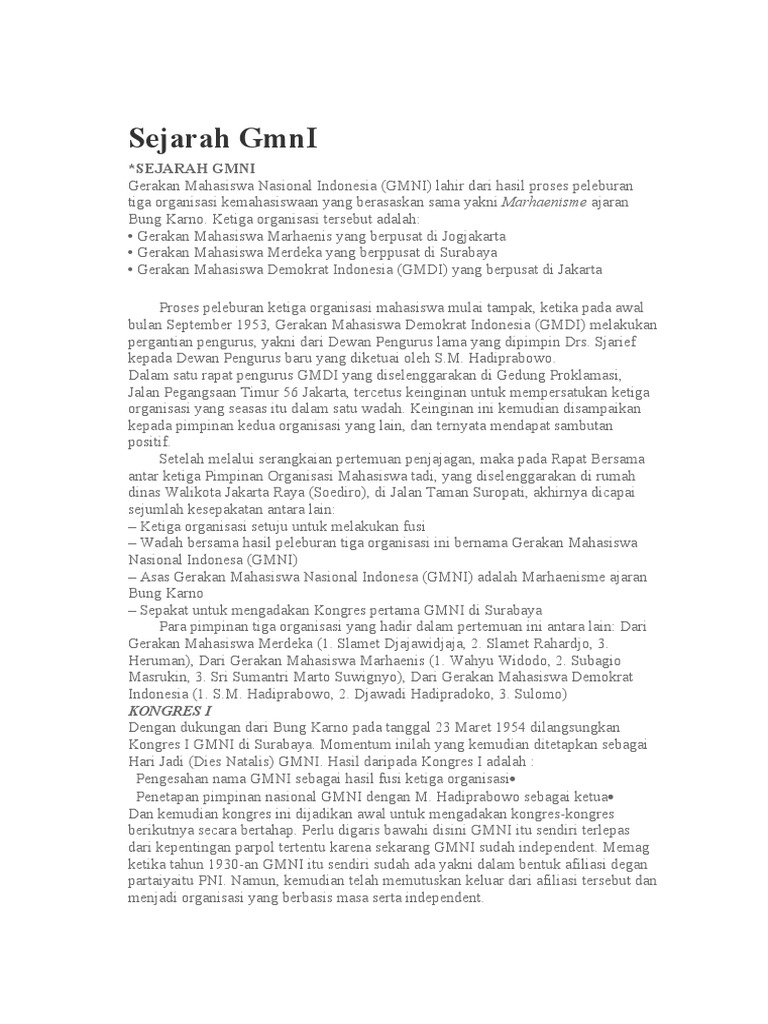 Anggota GMNI dalam kegiatan sosial