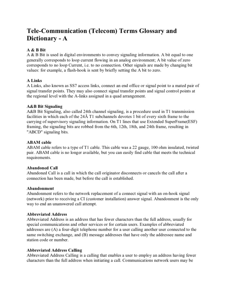 Terms Glossary and Dictionary PDF