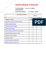 Lista de Cotejo para Trabajo de Investigación