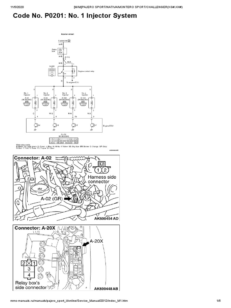 Code No. P0201 No. 1 Injector System | PDF | Fuel Injection | Power Supply