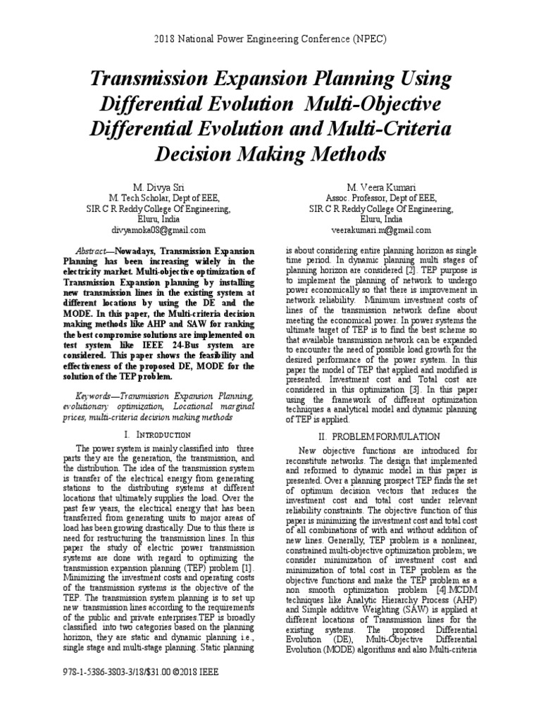 Transmission Expansion Planning | PDF | Mathematical Optimization ...