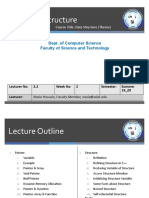 Pointer & Structure: Dept. of Computer Science Faculty of Science and Technology