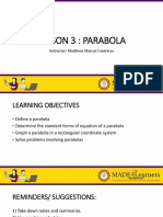 Lesson 3 - Parabola