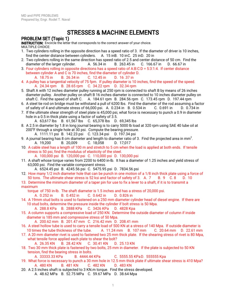 Machine Design Problems and Solutions | PDF