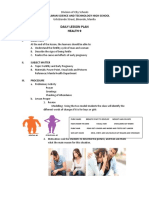 Daily Lesson Plan Health 9: Raja Soliman Science and Technology High School