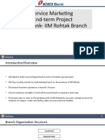 Service Marketing End-Term Project ICICI Bank-IIM Rohtak Branch