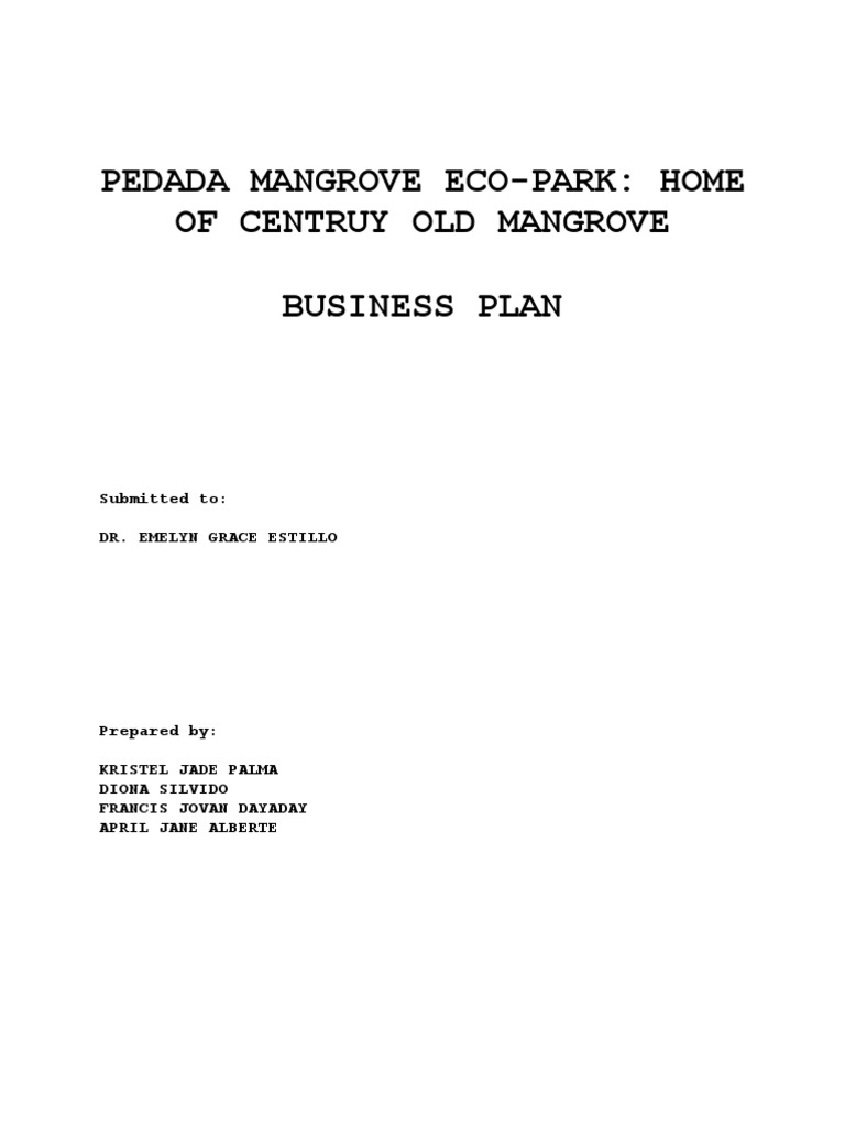 park business plan pdf