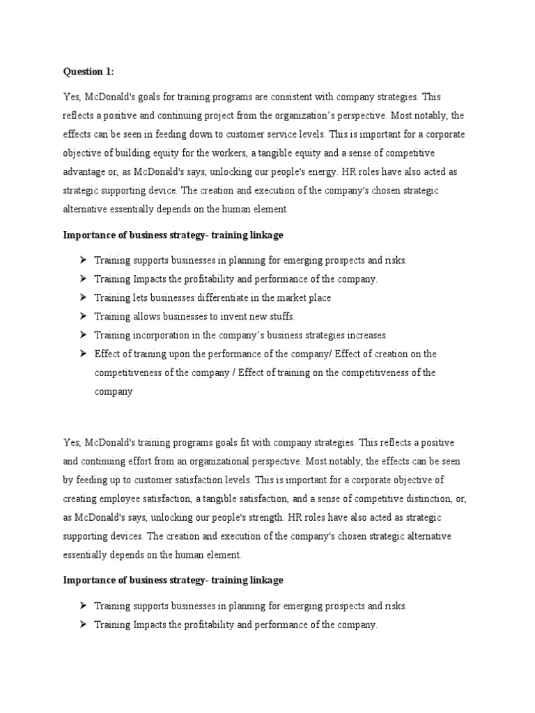 Mcdonalds Questions Answers | PDF | Mc Donald's | Employment