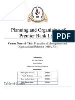 Planning and Organizing of The Premier Bank LTD