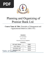 Planning and Organizing of The Premier Bank LTD