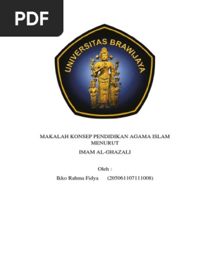Makalah Konsep Pendidikan Agama Islam Menurut Imam Al Ghazali Pdf