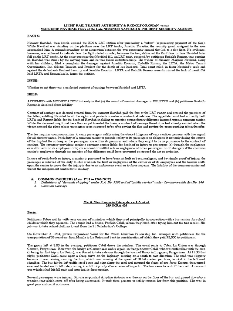 SourceFor Print PDF Common Carrier Legal Concepts