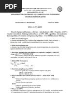 Department of Electronics and Communication Engineering: Digital Signal Processing