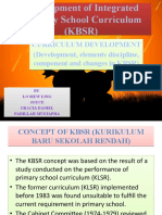 Curriculum Development (Development, Elements Discipline, Component and Changes in KBSR)