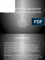 Basic Concepts of Philosophy and Philosophy of Education