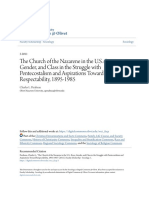 The Church of The Nazarene in The U.S. - Race Gender and Class in The Struggle With Pentecostalism and Aspirations Toward Respectability 1895 1985
