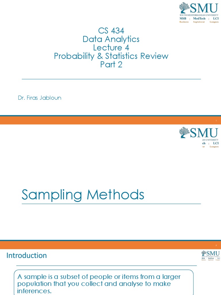 Lecture 03 probability and statistics review part2 pdf confidence