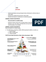 Nutritional Considerations: NCM 214-Care of Older Adult