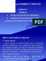 DIRECT AND INDIRECT SPEECH Group 4