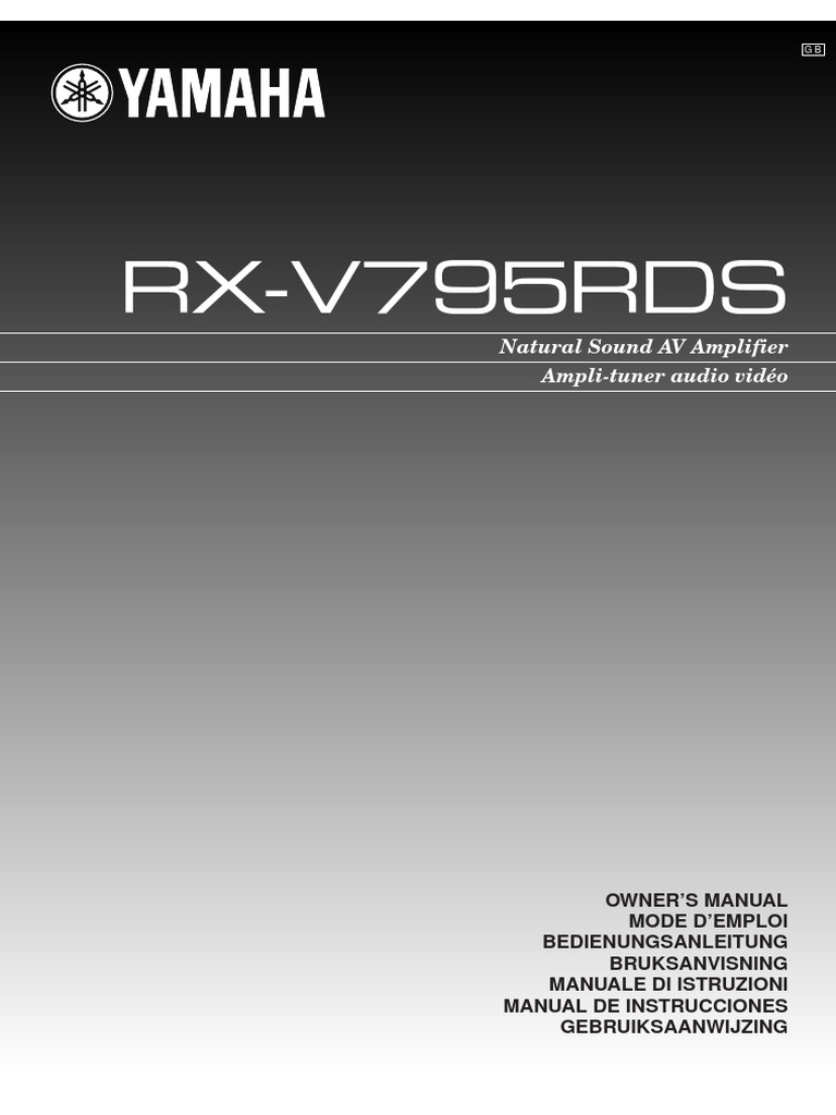 Amplificateur RX V795 | PDF | Ac Power Plugs And Sockets | Sound Production