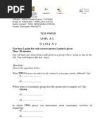 Test-Paper Level A 1 Clavi-A /L2: You Have 1 Point For Each Correct Answer.1 Point Is Given. Time: 20 Minutes