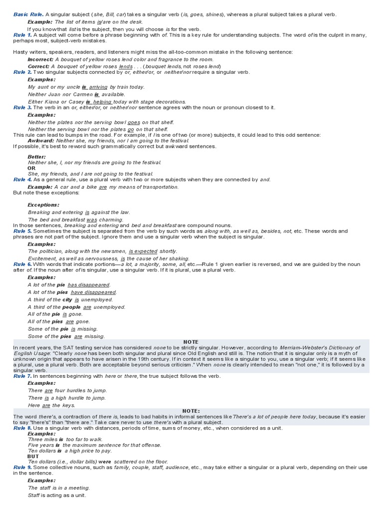 Basic Rule | PDF | Grammatical Number | Plural