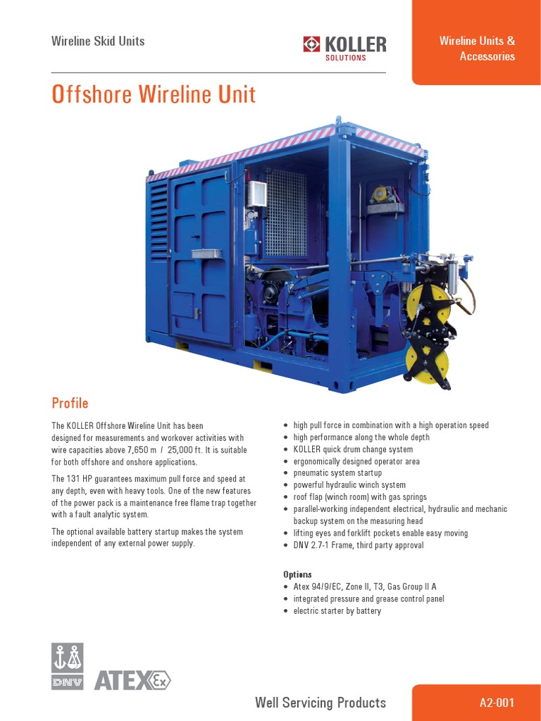 A2 001 Offshore Wireline Unit, PDF, Manufactured Goods