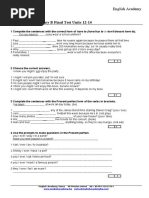 Elem B Final Term Test Mod 12-14