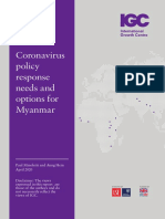 Coronavirus Policy Response Needs and Options For Myanmar