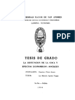 Disyuncion de La Coca Efectos Economicos y Sociales