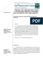 Q-Absorbance Ratio Spectrophotometric Method For The Simultaneous Estimation of Prednisolone and 5-Amino Salicylic Acid in Tablet Dosage Form