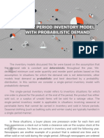 Single Period Inventory Model With Probabilistic Demand