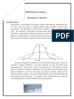 MAT2001-Statistics For Engineers: Measures of Variation