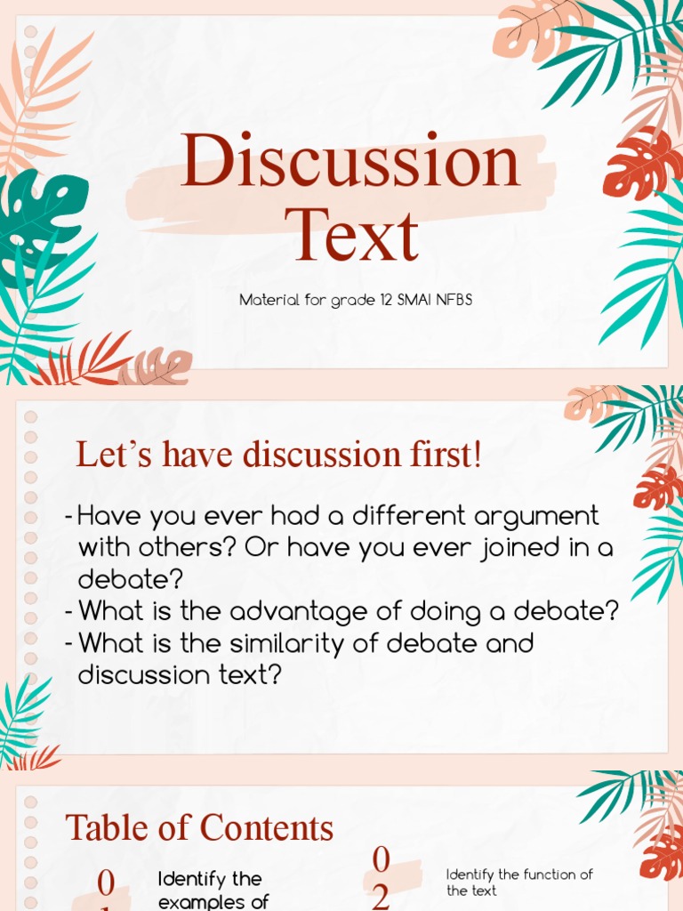 Discussion Text Material for Grade 12 | PDF | Distance Education ...