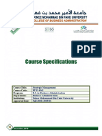 Course Specifications Strategic Management