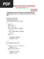 Data Structures and Algorithms: Lab Experiment-12