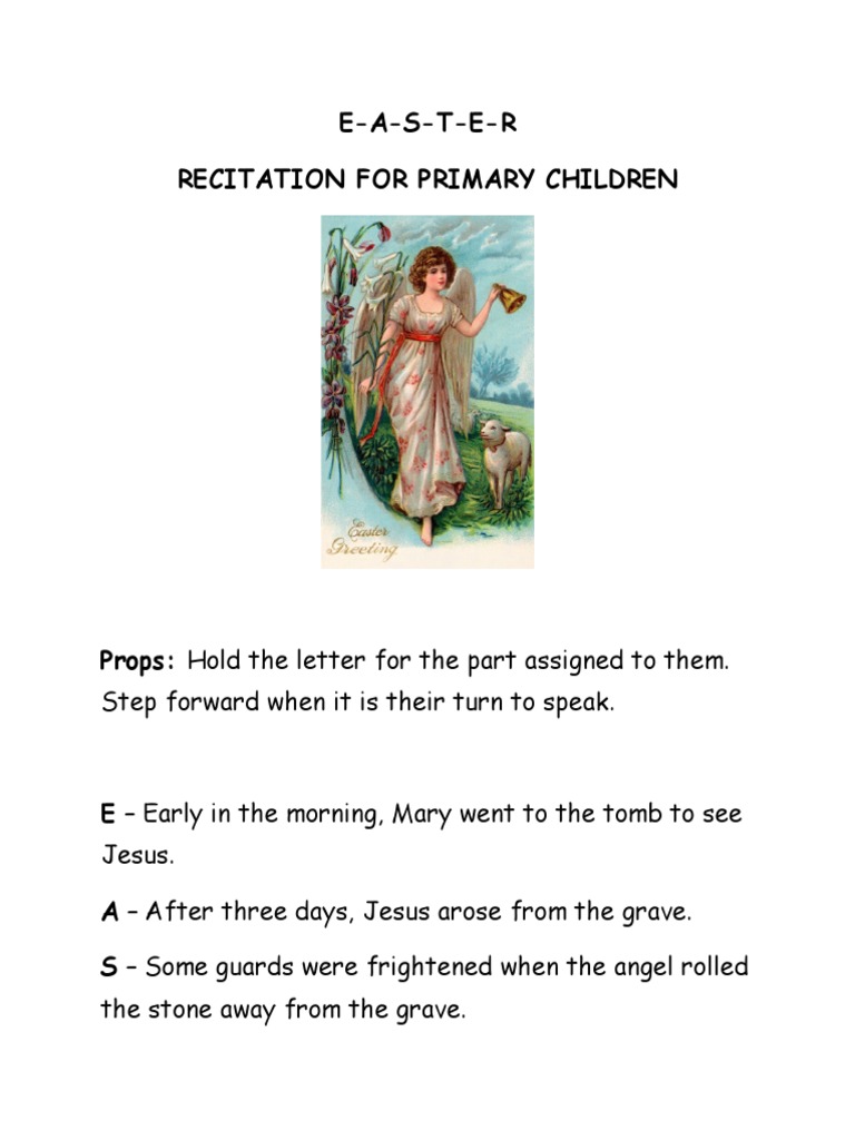 Easter Recitation for Kids | PDF