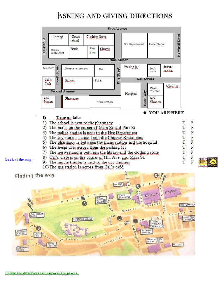 Directions and Map Exercises | PDF