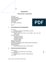 RTU Research 1 Thesis Outline For Qualitative Research PDF